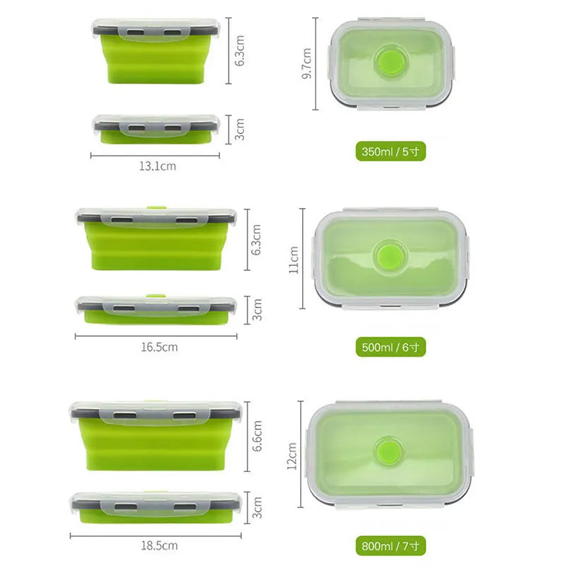 PGY Collapsible Silicone Lunch Box – BPA Free & Leakproof Silicone Lunch Box Axl