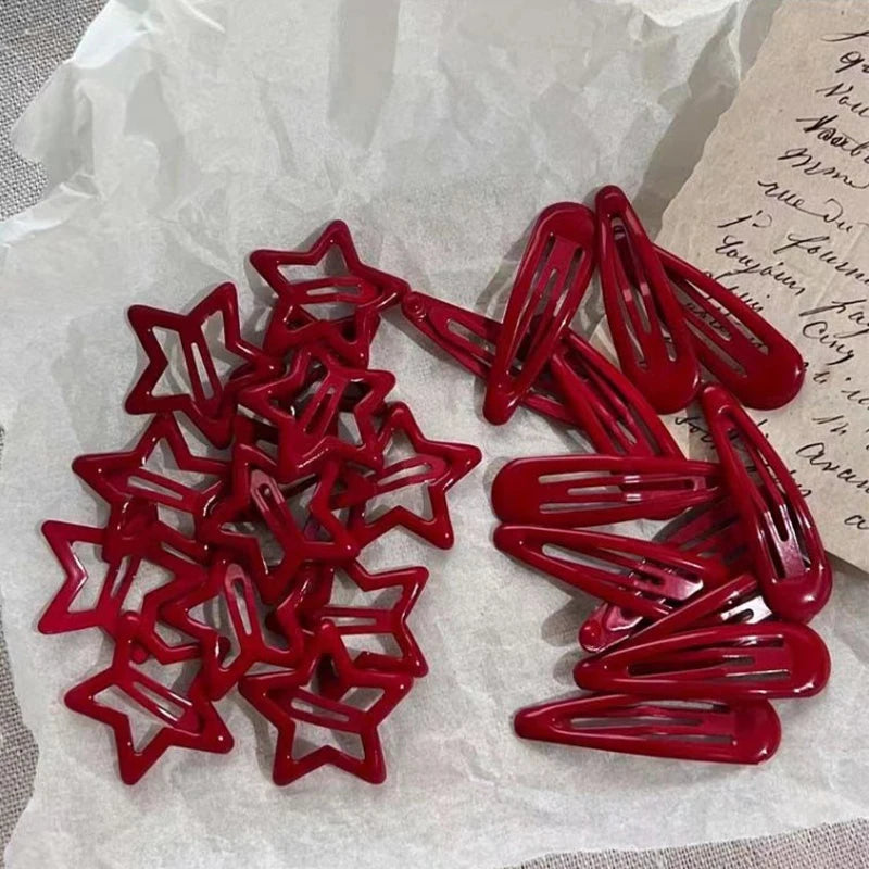 5-Pack Red Star Metal Snap Hair Clips – Fashion Barrettes Hair Clips Barrettes Axl