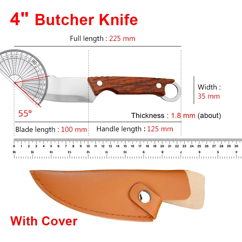 InLeung Hand Forged Boning Knife – Stainless Steel 10" Boning Kitchen Knife Axl C knife with cover