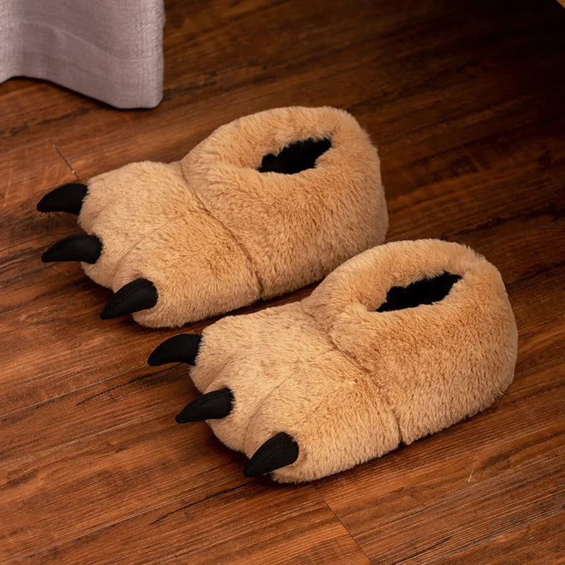 Women's Bear Paw Faux Fur Slippers – Cosy Animal House Shoes Novelty House Slippers Axl