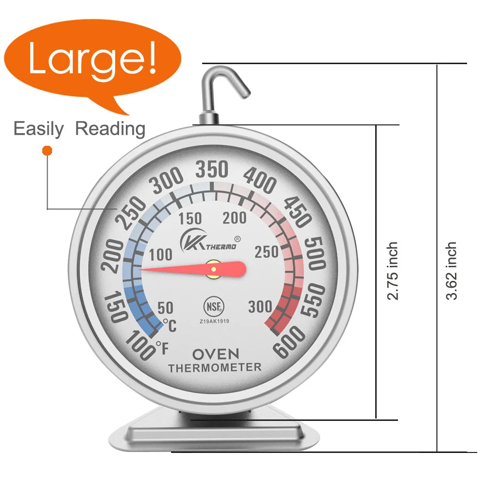 Stainless Steel Oven Thermometer – 2.75" Dial BBQ & Baking Oven Thermometer Axl