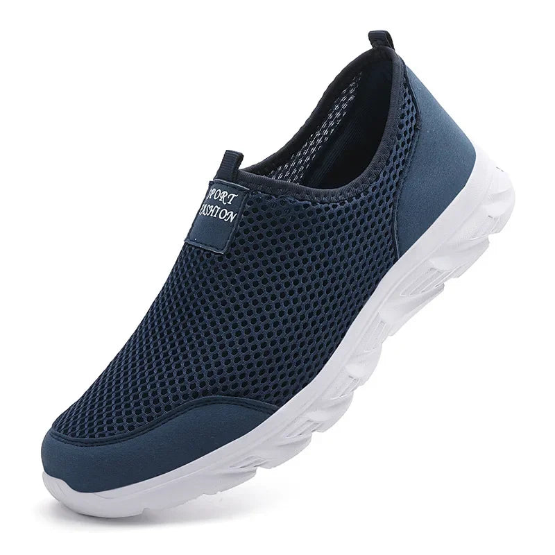 YBQJOO Men's Mesh Slip-On Sneakers – Lightweight Breathable Loafers Slip-On Sneakers Axl