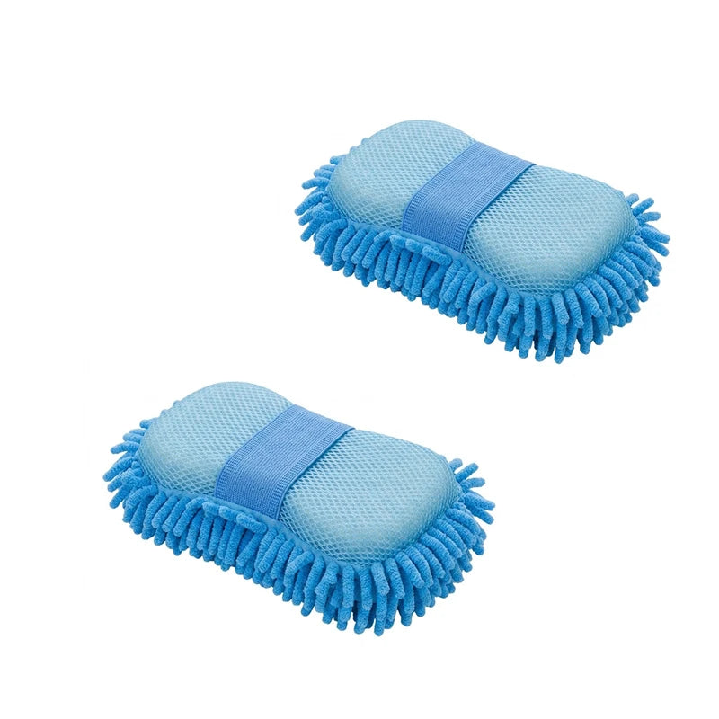 Microfiber Car Wash Sponge, Detailing Brush & Glove Kit Car Detailing Kit Axl Upgraded Version 2PC
