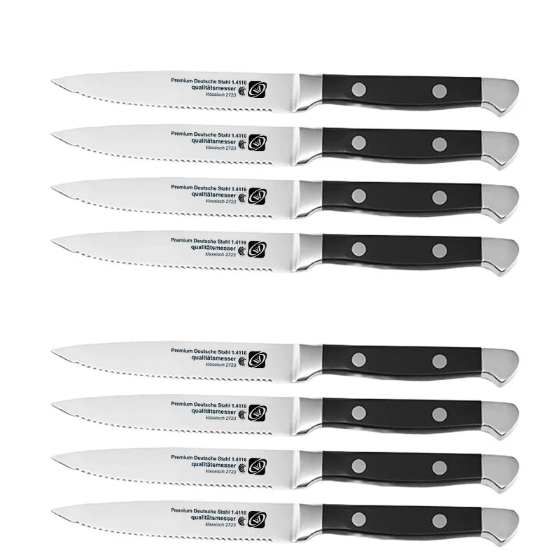 Stainless Steel Serrated Steak Knife & Fork Set – 1–8 Pieces Steak Knife Set Axl Steak knife 8pcs
