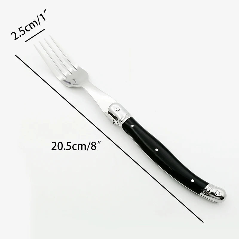 6-Piece Laguiole Stainless Steel Cutlery Set – Spoons & Forks Flatware Cutlery Set Axl