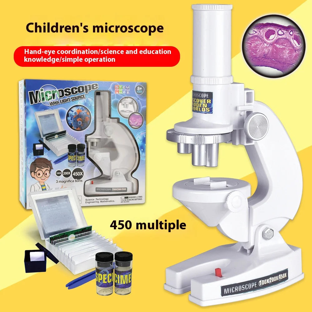 Kids HD Portable Microscope – 500X Biology Kit for Students Kids Science Microscope Axl