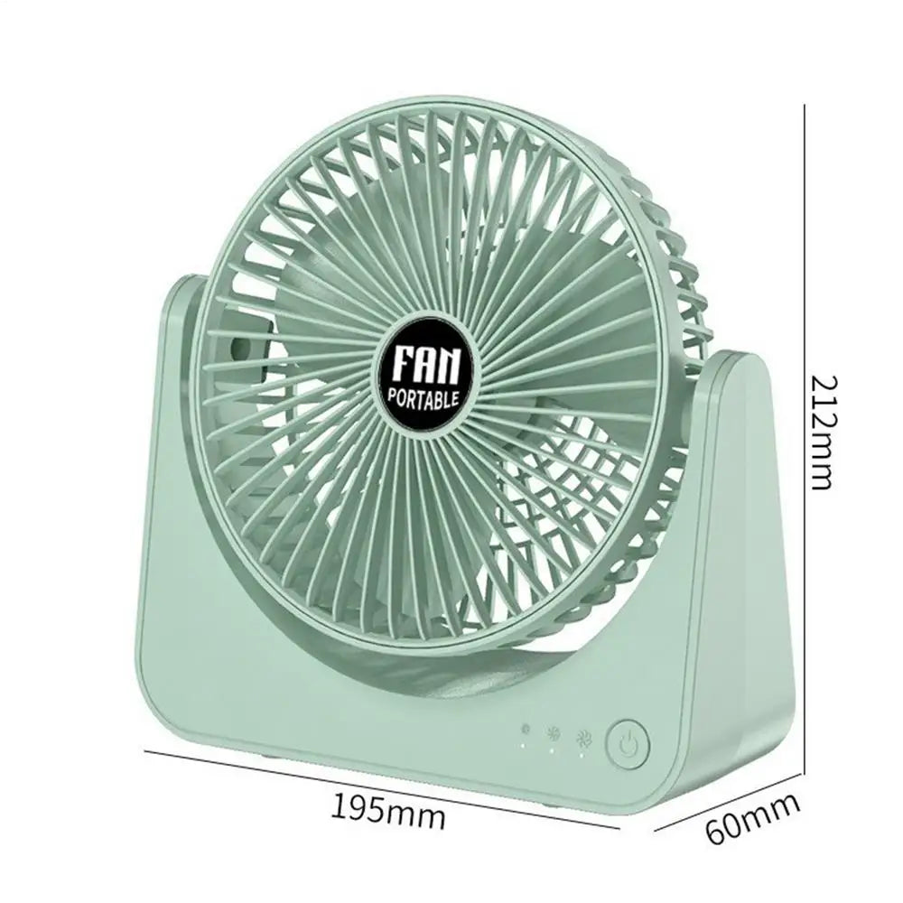 USB Rechargeable Mini Desk Fan – 3-Speed Quiet Table Fan Mini Desk Fan Axl Green