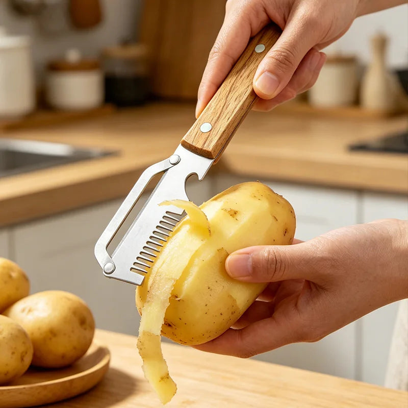 Stainless Steel Vegetable Peeler with Wooden Handle Vegetable Peeler Axl