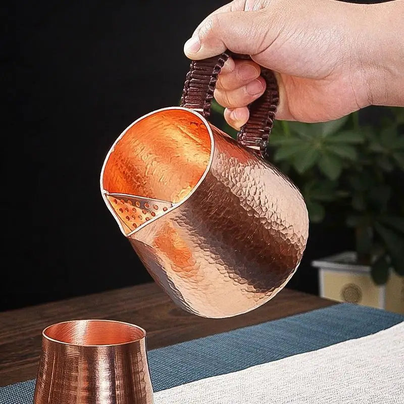 Red Copper Handmade Teapot | Chinese Kung Fu Tea Ceremony Kettle Copper Teapot Axl