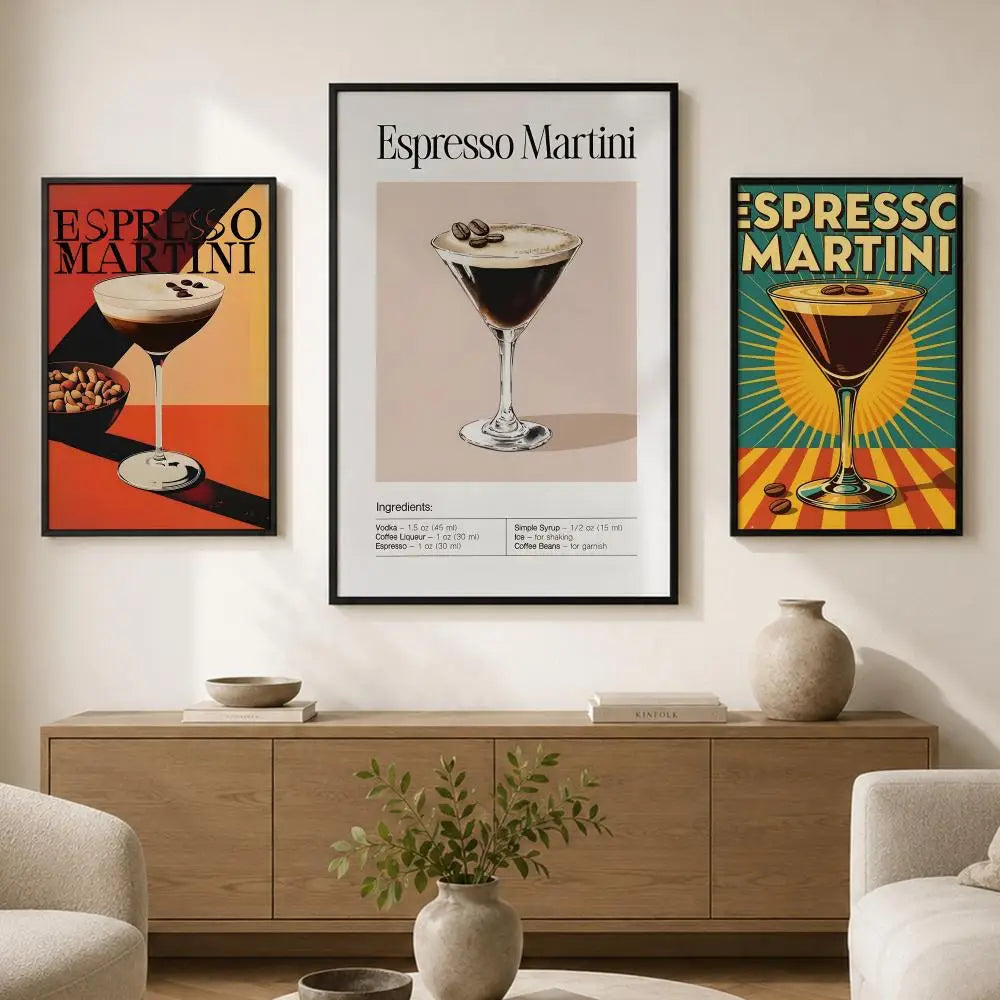 Espresso Martini Wall Poster – Self-Adhesive HD Art Print Wall Art Poster Axl