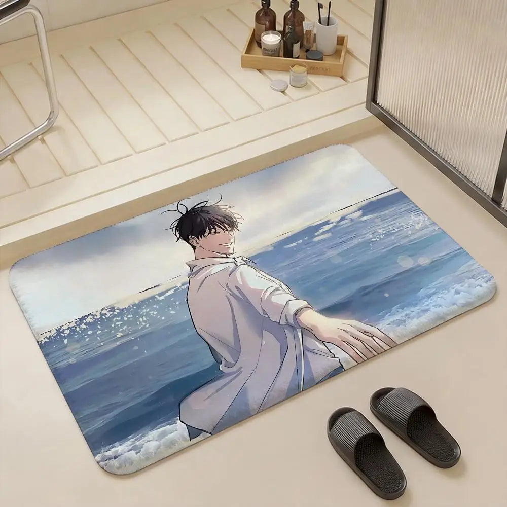 Anime Low Tide in Twilight Flannel Floor Mat – Non-Slip Rug Flannel Floor Mat Axl
