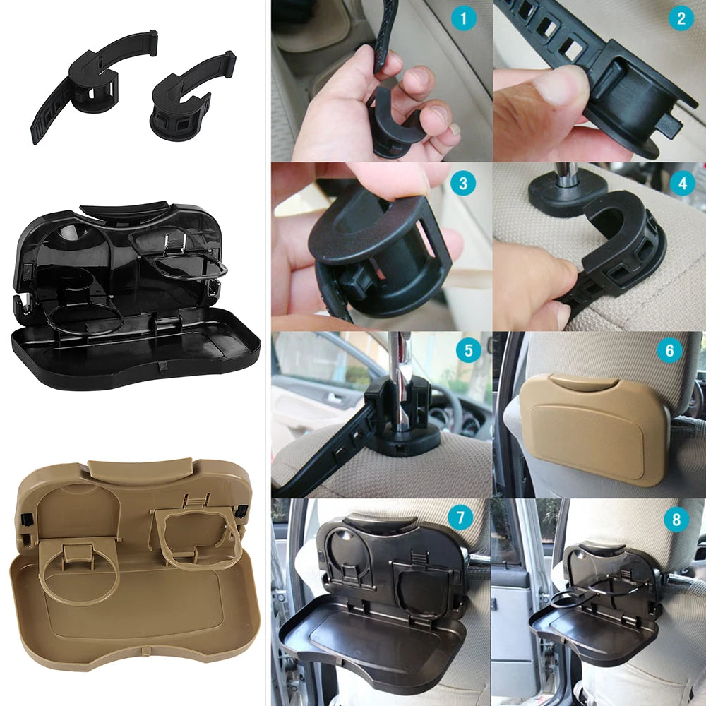Foldable Car Back Seat Tray Table & Cup Holder Car Seat Tray Axl