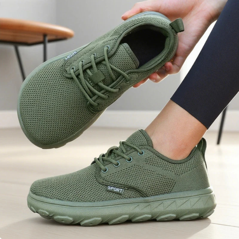 Women's Wide Toe Barefoot Sneakers | Breathable Mesh Platform Platform Walking Sneakers Axl green 37