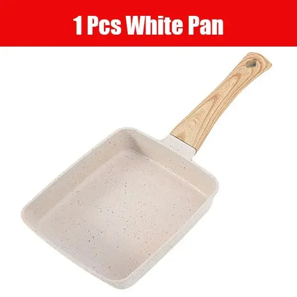 Nonstick Tamagoyaki Pan – Japanese Omelette Egg Frying Pan Egg Frying Pan Axl 1PCS White Pan