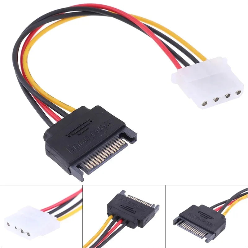 4-Pin Molex IDE to 15-Pin SATA Power Adapter Cable for PC HDD SATA Power Adapter Axl