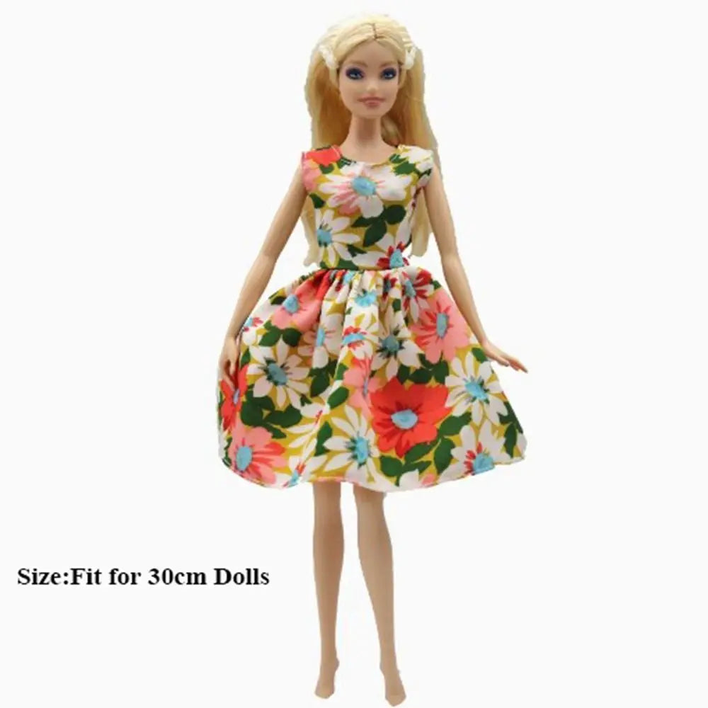 Handmade Doll Clothes Floral & Polka Dot Dresses for 30cm Dolls Doll Clothes Axl