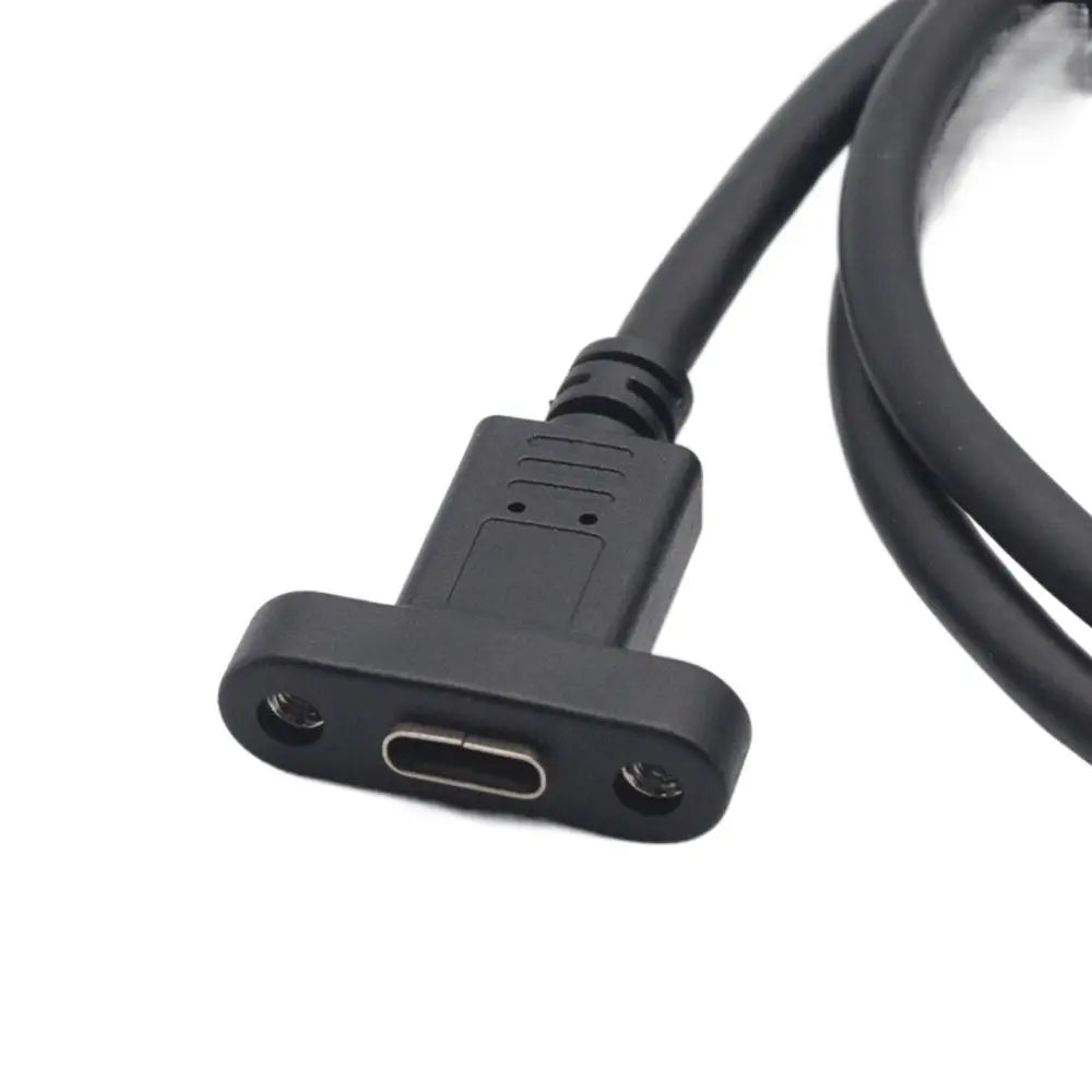 USB-C Panel Mount Extension Cable – Screw Lock Male to Female USB-C Extension Cable Axl