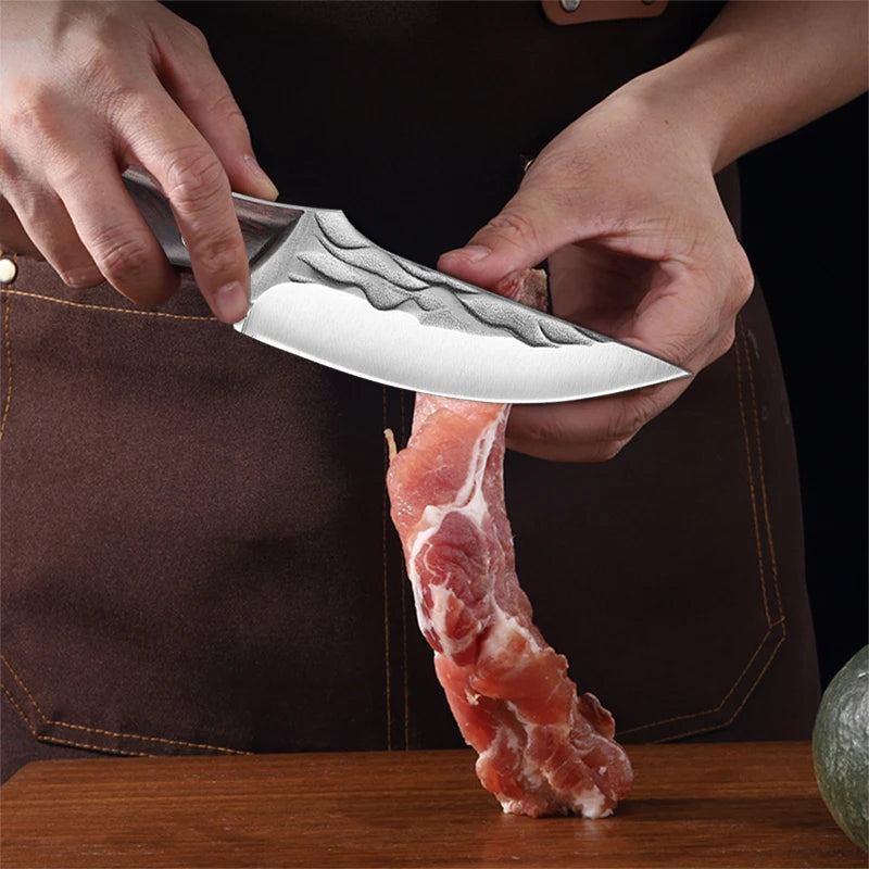 Wood Handle Full Tang Boning Knife – Stainless Steel Chef Knife Boning Knife Axl