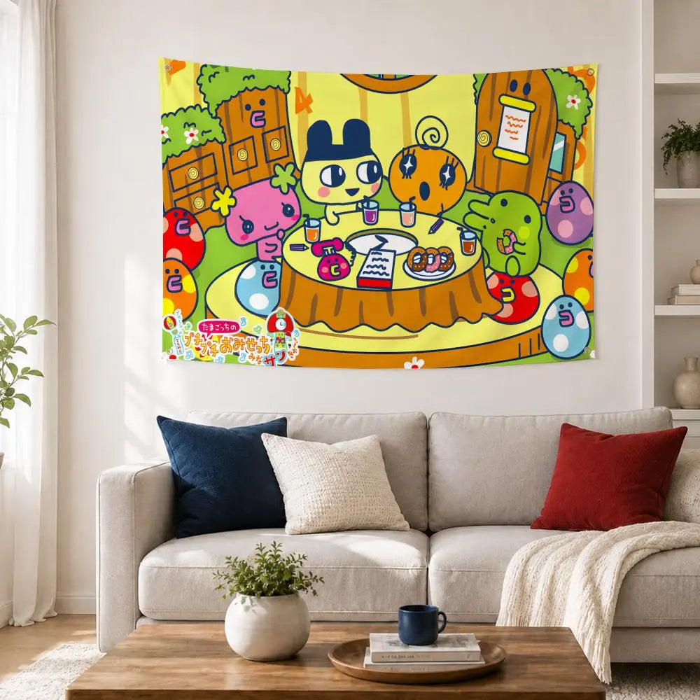 Tamagotchi Wall Flag – Indoor & Outdoor Art Banner Decor Decorative Wall Flag Axl