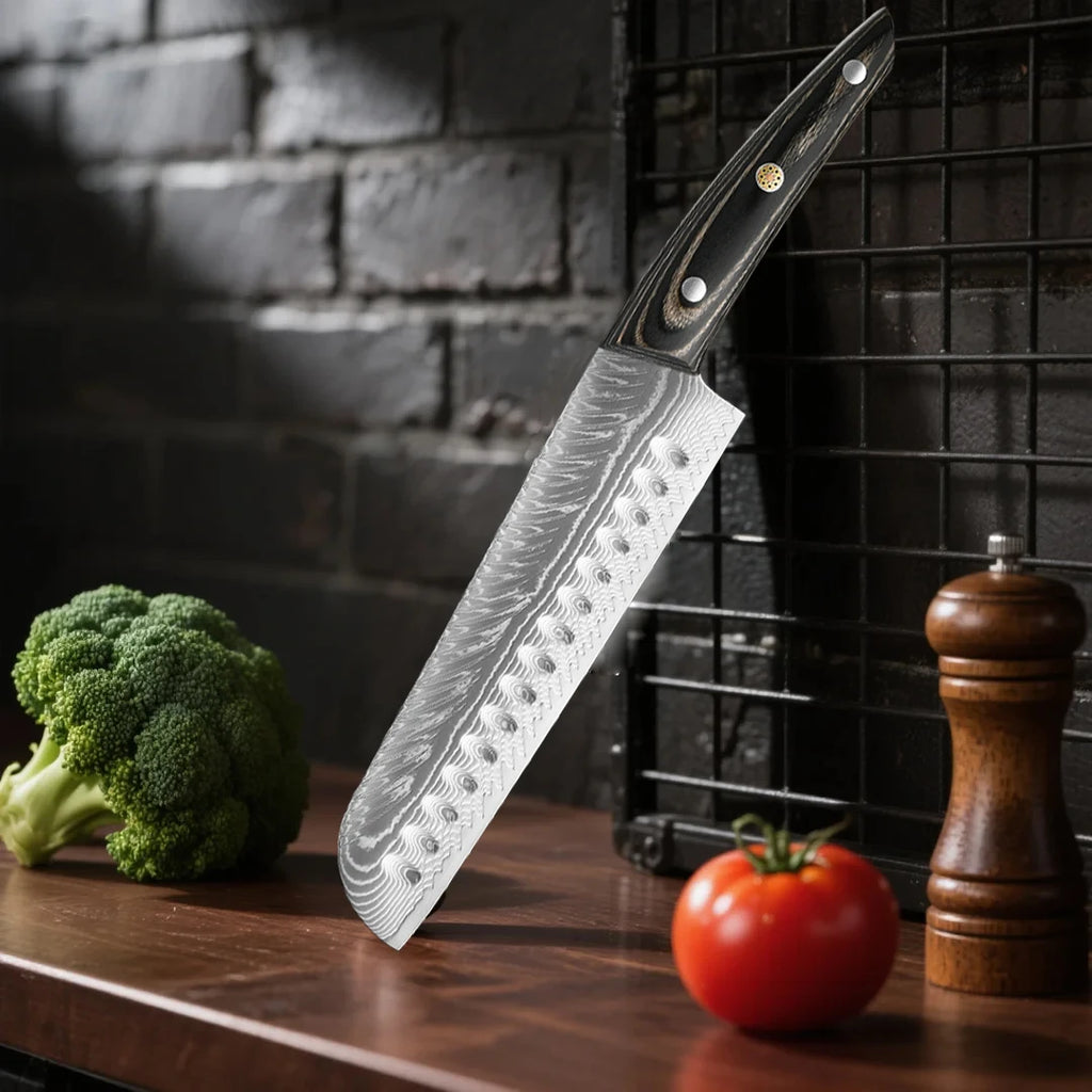 Damascus Steel Kitchen Knife Set – Sharp, Solid Wood Handle Kitchen Knife Set Axl 1pcs B