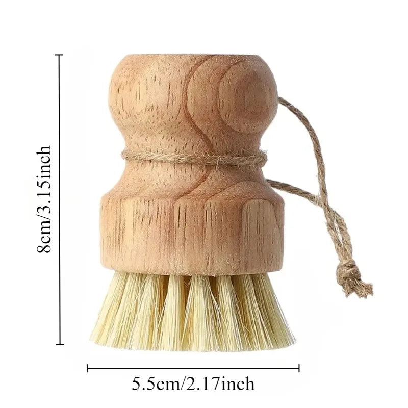 Natural Sisal & Coconut Palm Dish Brush with Lanyard Kitchen Cleaning Brush Axl