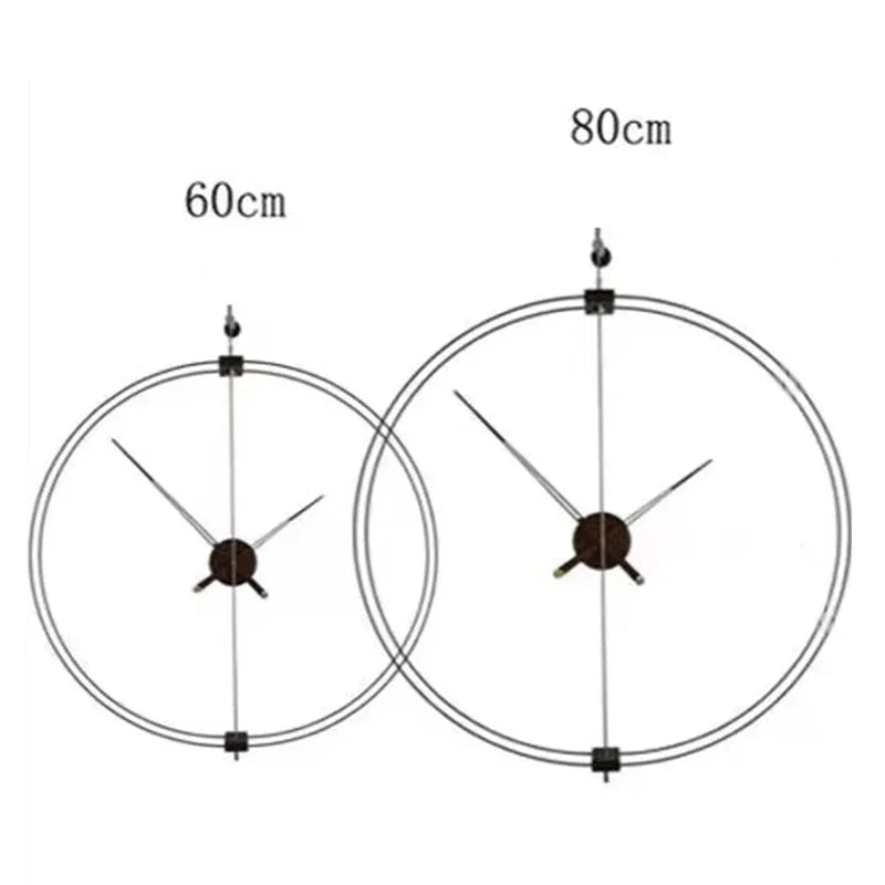 Large 80cm Silent Minimalist Wall Clock – Wood & Metal Hands Wall Clock Axl