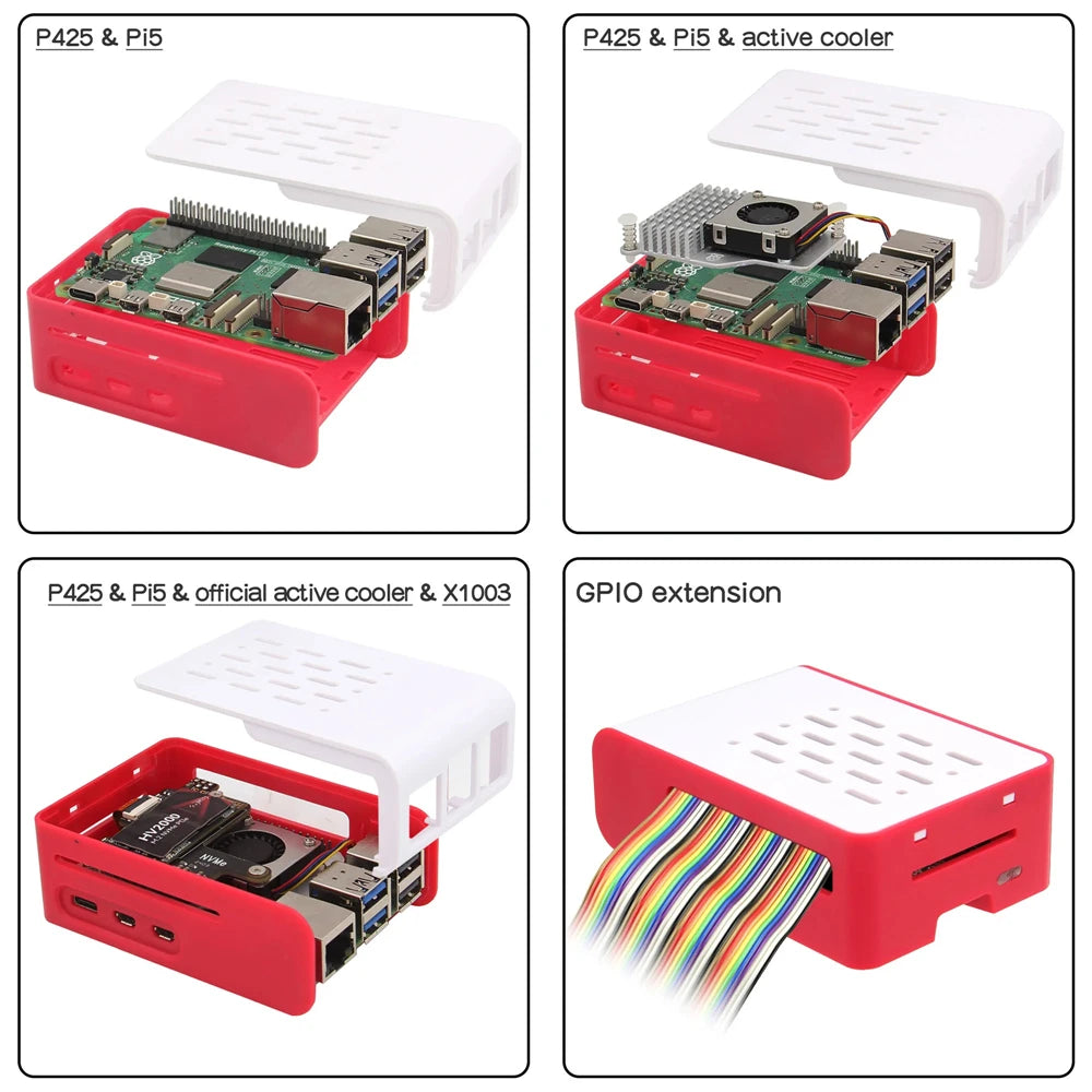 Raspberry Pi 5 ABS Case – Active Cooler & NVMe Shield Ready Raspberry Pi Case Axl