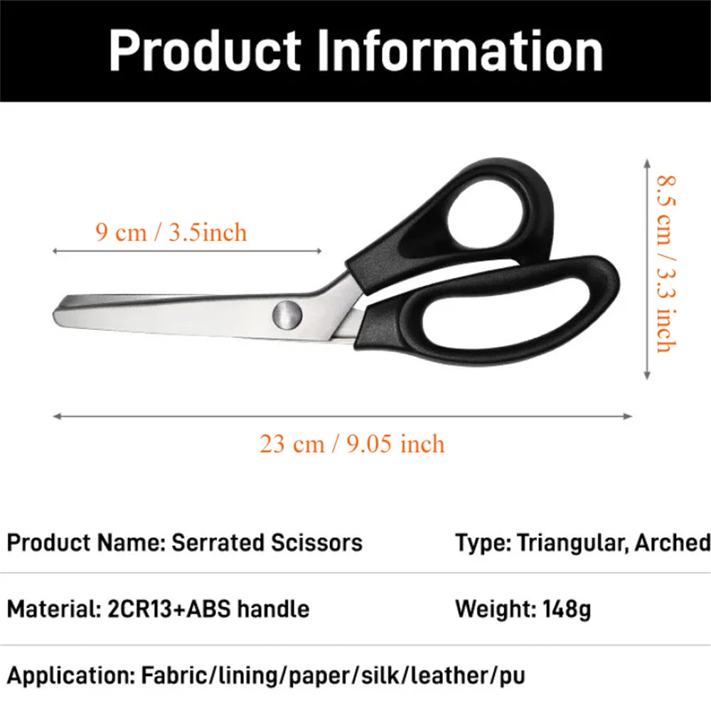Zigzag Pinking Shears – Stainless Steel Fabric & Lace Scissors Pinking Shears Axl