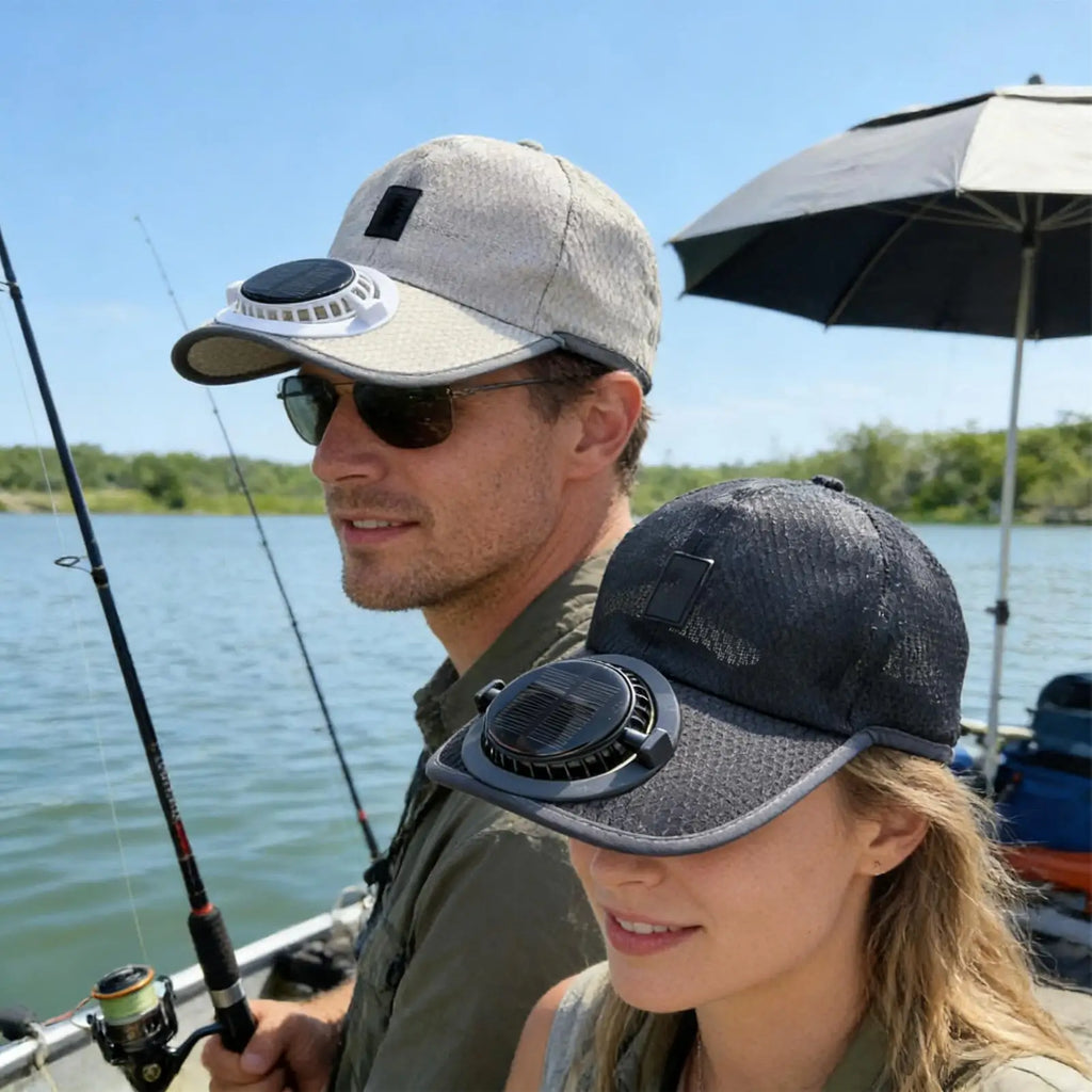 Solar Fan Hat – 3-Mode Cooling Rechargeable Mesh Sun Hat Solar Fan Hat Axl Khaki