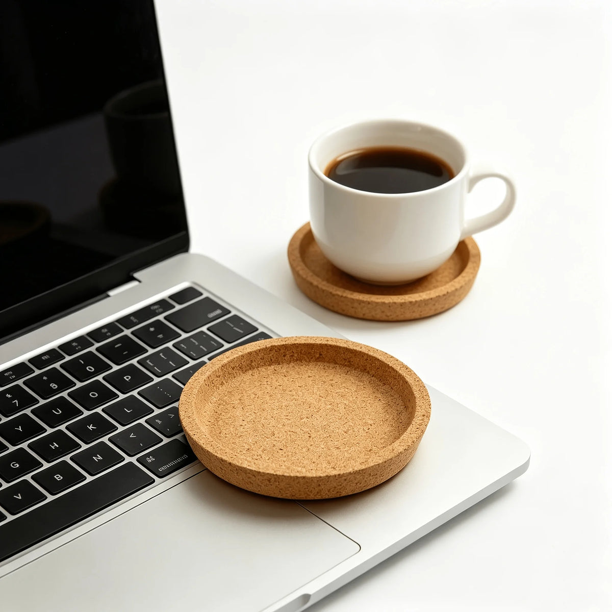 7-Pack Cork Coasters with Holder – Absorbent & Non-Slip Cork Coaster Set Axl