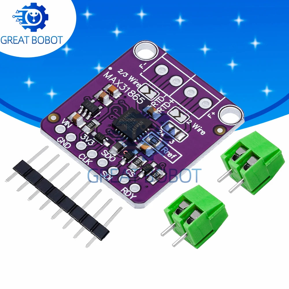 MAX31865 PT100/PT1000 RTD to Digital Converter – Arduino RTD Converter Module Axl Default Title