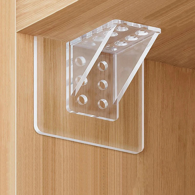4-Pack Adhesive Shelf Support Pegs – No-Drill Cabinet Clips Shelf Support Brackets Axl onesize 4Pcs
