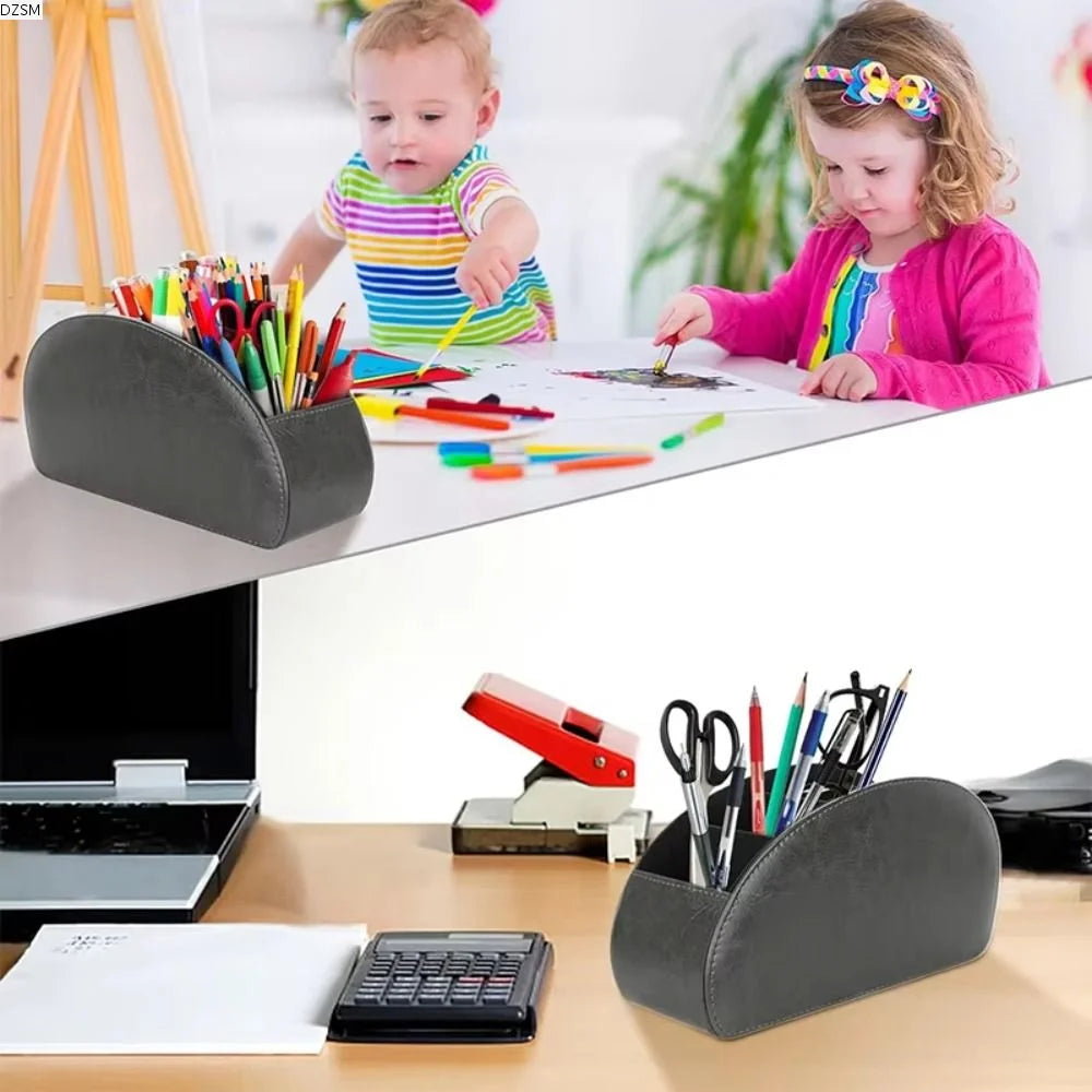PU Leather Remote Control Holder & Desk Organizer Box Desk Organizer Box Axl