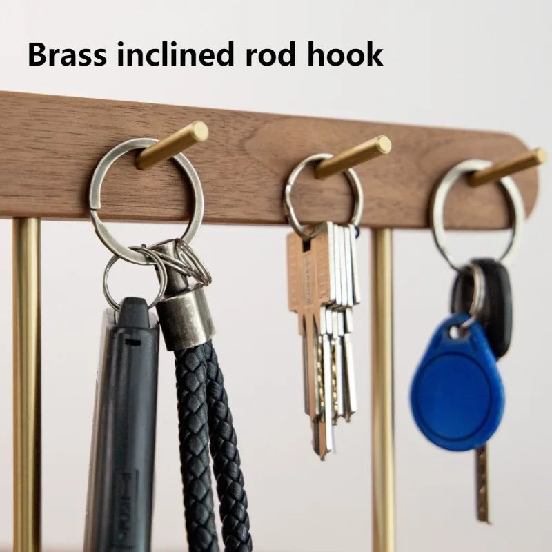 Walnut 2-Tier Desktop Storage Rack – Jewelry & Key Organizer Desktop Storage Rack Axl