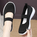 YBQJOO Women's Lightweight Breathable Casual Flat Sports Shoes Women's Flat Sneakers Axl 36 black