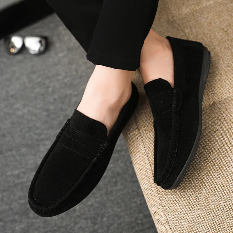 Men's Lightweight Canvas Slip-On Loafers – Breathable Flat Shoe Canvas Slip-On Loafers Axl