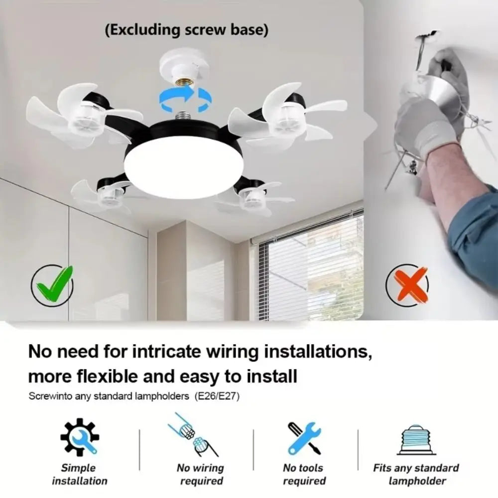 2-in-1 Ceiling Fan Light | 3-Speed Remote Control LED Lamp Ceiling Fan Light Axl