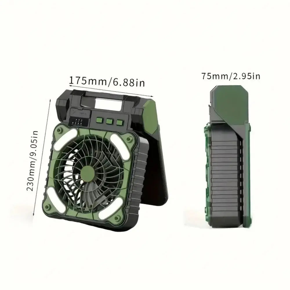 5200mAh Solar Camping Fan with LED Lantern & Sleep Timer Solar Camping Fan Axl