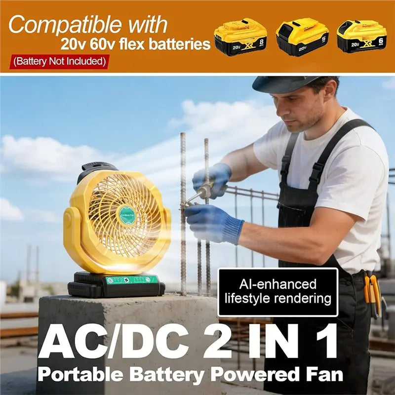 Battery Powered Fan for DEWALT 20V | Cordless Portable Fan Cordless Battery Fan Axl
