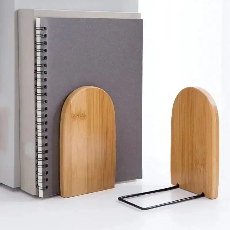 Wood Desktop Bookend Holder – Simple Style Desk Organizer Wood Bookend Axl