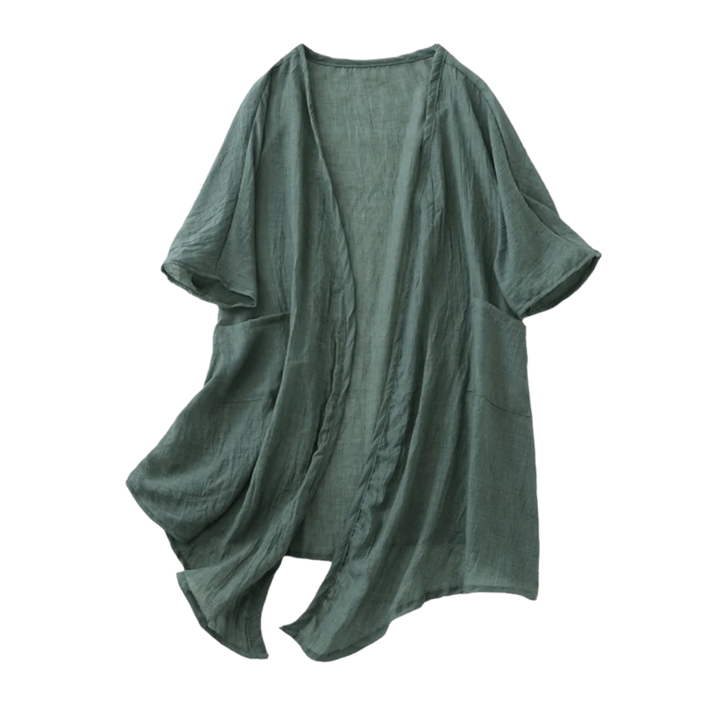 Women's Loose Open-Front Knit Cardigan – Summer Cover-Up Knit Cardigan Axl Green XXL
