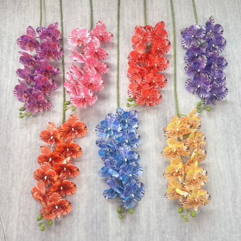 Artificial 9-Head Real Touch Orchid Stem – Wedding & Home Décor Artificial Flower Stem Axl