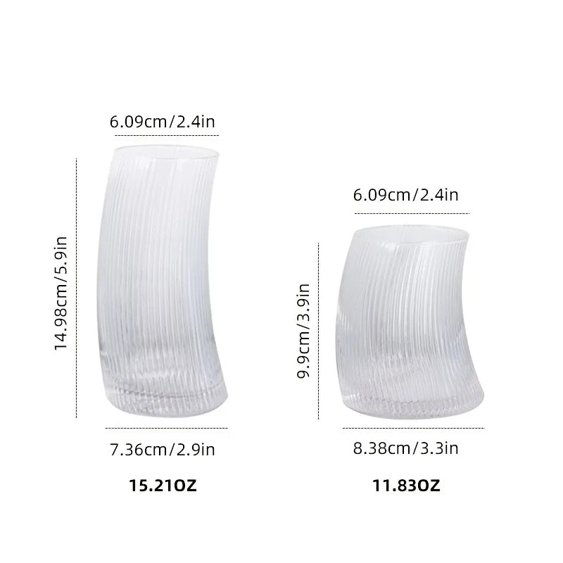 KEMORELA Sail-Shaped Glass Cup 300ml/450ml – Transparent Mug Glass Drinkware Axl