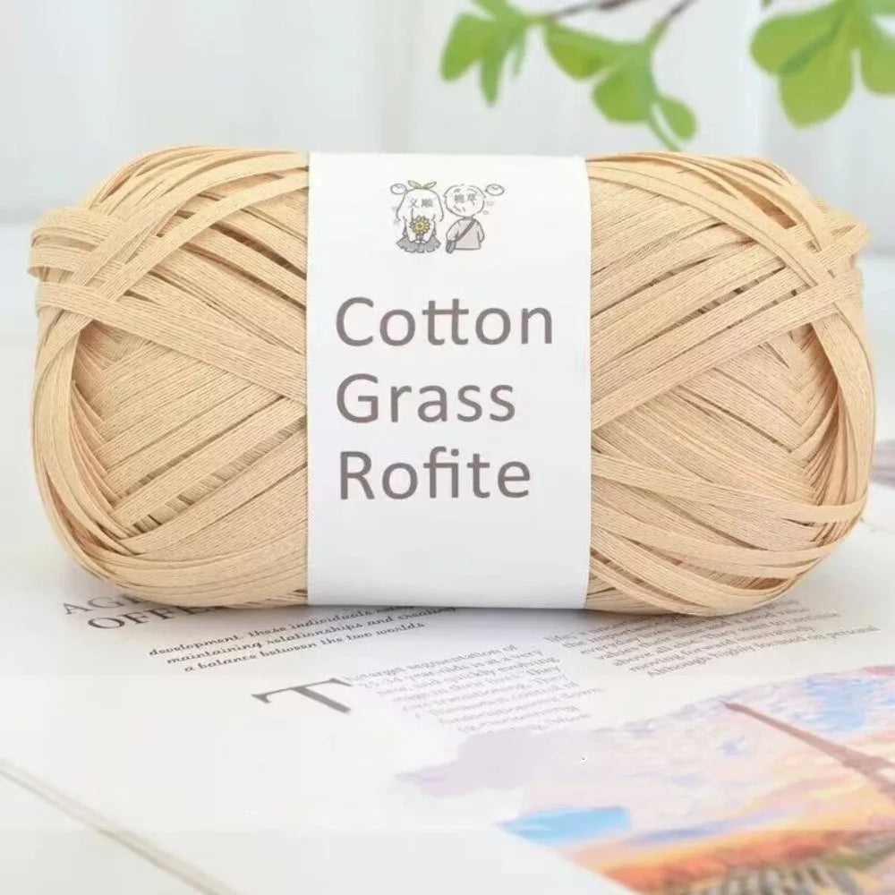 102M Multicolor Raffia Yarn for Crochet, Knitting & DIY Crafts Craft Yarn Axl Beige