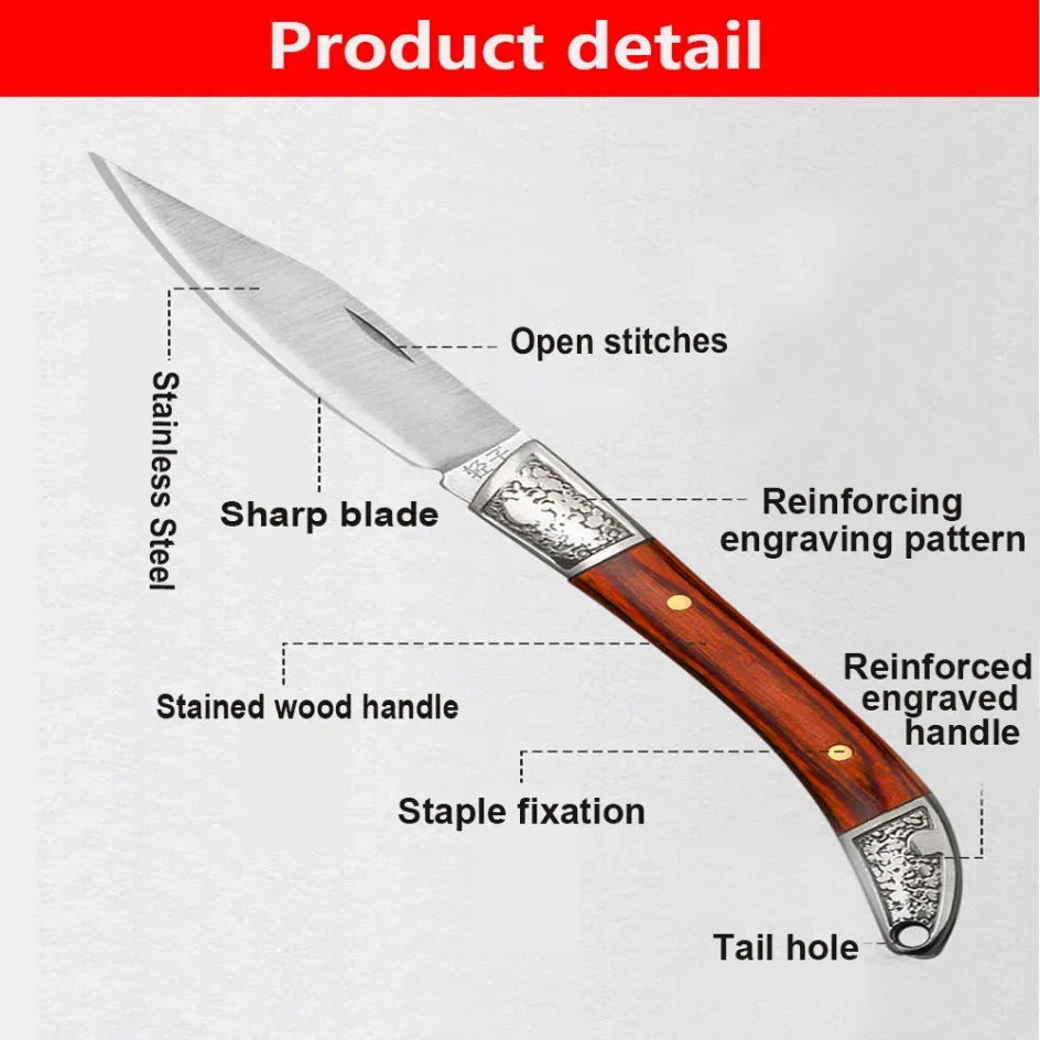 Mini Folding Pocket Knife – Stainless Steel Keychain Fruit Knife Folding Pocket Knife Axl