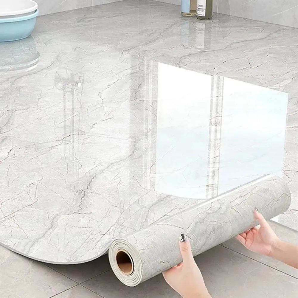 Marble Peel & Stick Floor Stickers – Waterproof Non-Slip PVC Peel & Stick Floor Tiles Axl