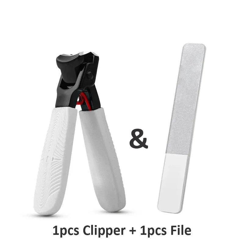Stainless Steel Nail Clipper – Sharp Fingernail & Toenail Cutter Nail Clipper Axl White and file-2Pcs-