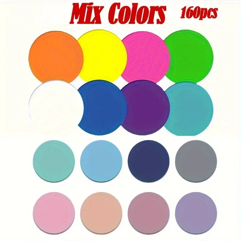 160pcs Clear Round Sticky Tabs – Morandi Waterproof Page Flag Stickers Sticky Notes Tabs Axl