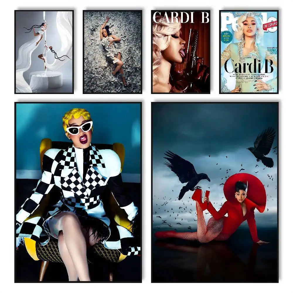 Cardi B HD Poster – Self-Adhesive Waterproof Wall Art Decor Wall Art Poster Axl