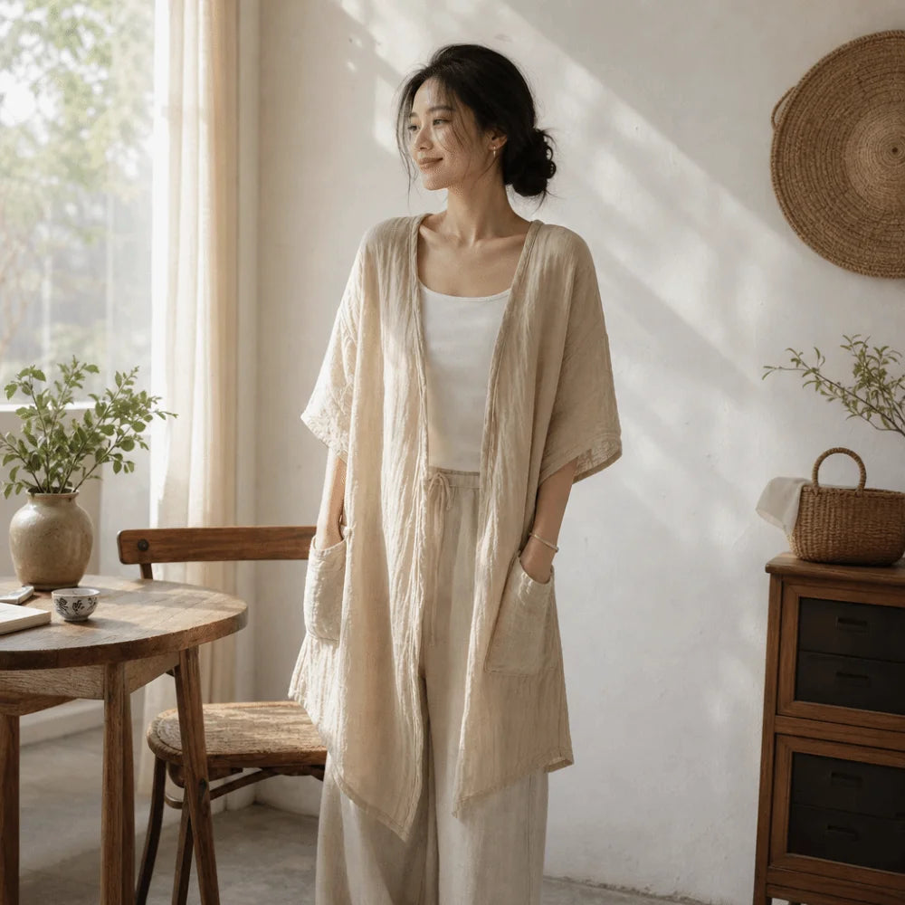 Women's Loose Open-Front Knit Cardigan – Summer Cover-Up Knit Cardigan Axl